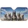 Five Happy Muscular American Bully Dogs Sky Clouds - Dog Lover Gift Car Sunshade - 3