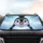 Penguin Face Arctic Snowflakes Ice Shards - Winter Holiday Gift Car Sunshade - 4