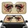 Red Heart Eyes Black Teardrops Floating Hearts Starbursts - Ornate Traditional Tattoo Art Lover Gift Car Sunshade - 1