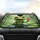 Vibrant Green Frog, Glossy Orange Eyes, Lily Pads Pond Life - Wildlife Lover Gift Car Sunshade - 4