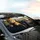 Ginger Persian Kitten Cats Driving Vintage Car Scenic Highway - Travel Lover Gift for Cat Lover Car Sunshade - 6
