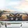 Four Happy Miniature Schnauzer Dogs Sun-Drenched Road Trip Adventure - Dog Lover Gift Car Sunshade - 5