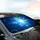 Cosmic Blue Radiant Light Vortex Ethereal Bokeh Orbs - Automotive Interior Decor Gift Car Sunshade - 6