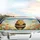 Happy Smiling Honey Bee Dripping Honey Wildflower Garden - Nature Lover Gift Car Sunshade - 5