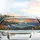 Golden Sunrise Seascape Lighthouse Sailboat Flowers - Ocean Lover Gift Car Sunshade - 5