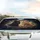 Two Black Cat Ginger Tabby Cats Golden Stardust Nebula - Cat Lover Gift Car Sunshade - 5