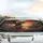 Menacing Black Dragon Fiery Castle Volcanic Landscape - Fantasy Lover Gift Car Sunshade - 5