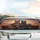 Fox Raccoon Guitar Sunset Road - Music Lover Road Trip Gift Car Sunshade - 5