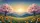 Wildflower Meadow Cherry Blossom Mountain Golden Sun - Nature Lover Gift Car Sunshade - 7