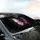 Iridescent Plum Lavender Butterfly Golden Swirl Black Velvet - Car Decor Gift Car Sunshade - 6