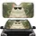 Plump White Cat Black Sunglasses Orange Whiskers Pink Ears Lush Greens - Cat Lover Gift Car Sunshade - 1