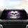 White Skull Neon Rose Heart Paint Splash - Alternative Lifestyle Gift Car Sunshade - 4