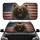 Grizzly Bear Distressed American Flag - Patriotic Wildlife Lover Gift Car Sunshade - 1
