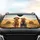 Golden Retrievers Straw Hat Overalls Hay Bales Country Road Trip - Dog Lover Gift Car Sunshade - 4