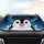 Friendly Penguin Face Ice Crystal Snowflakes Aurora Borealis - Nature Lover Gift Car Sunshade - 4