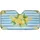 Ripe Whole Lemons Lemon Slices Green Leaves White Blossoms Sky Blue Stripes - Fruit Lover Gift Car Sunshade - 3