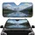 Snow-Capped Alpine Lake Panorama - Nature Lover Gift Car Sunshade - 1