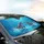Bottlenose Dolphins Open Mouth Playful Interaction Water Splashes - Ocean Lover Gift Car Sunshade - 6
