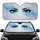 Blue Glistening Anime Eyes Starbursts Yellow Dots Swirls - Car Interior Decor Car Sunshade - 1