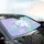 White Hearts Cluster Scattered Lavender Teal Aqua Purple Fields Car Decoration Gift Car Sunshade - 6