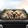 Fluffy Puppies Polka Dot Bandana Red Bow Tie Soft Focus Garden Dandelions - Puppy Lover Gift Car Sunshade - 4