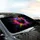 Textured Black Heart Pink Orange Blue Splatter Burst - Car Travel Essentials Car Sunshade - 6