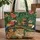 Jungle Animals Personalized Name Sign Tropical Foliage - Wildlife Lover Gift Quilted Tote Bag - 1