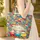 Three Fluffy Sheep Leaf Swirl Floral Wreath - Everyday Tote Gift for Wildlife Lovers Quilted Tote Bag - 4