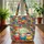 Three Fluffy Sheep Leaf Swirl Floral Wreath - Everyday Tote Gift for Wildlife Lovers Quilted Tote Bag - 3
