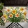 Daffodil Cluster Leaded Stained Glass Home Garden Decor Gift Doormat - 6