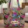 Personalized Leopard Zebra Cowhide Hibiscus Anthurium Plumeria Wreath - Everyday Tote Quilted Tote Bag - 1