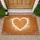White Hand-Drawn Outline Heart with Gentle Glow - Earthy Natural Home Decor Gift Doormat - 1