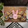 Pink Easter Bunny Happy Easter Please Stop Here Eggs Floral Field - Easter Holiday Decor Doormat - 6