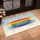 Custom Text Striped Rainbow Text Iridescent Pastel Wisps Celebration Display Doormat - 4