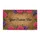 Custom Text Pink Roses Purple Irises Green Foliage Natural Fiber Background - Garden Decor Gift Doormat - 3
