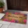 Custom Text Pink Roses Purple Irises Green Foliage Natural Fiber Background - Garden Decor Gift Doormat - 5