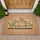 Black Outline Bunny Spring Flowers Welcome Text - Everyday Home Decor Gift Doormat - 1