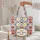 Folk Art Daisy Blossom Botanical Wreath Red Berry Blue Sprig Stars - Boho Lifestyle Gift Quilted Tote Bag - 5