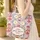Folk Art Daisy Blossom Botanical Wreath Red Berry Blue Sprig Stars - Boho Lifestyle Gift Quilted Tote Bag - 4