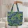 Irises Floral Bouquet Swirling Leaves Floral Wreath - Garden Lover Everyday Use Gift Quilted Tote Bag - 5
