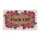 Fuck Off Rectangular Panel Roses Irises Foliage Vines Pink Background Statement Decor Gift Doormat - 3