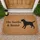 Custom Family Name & Buster Dog Silhouette - Family Home Decor Gift Doormat - 1