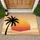 Black Palm Tree Retro Sunset Beach Sandy Dunes Tropical Dusk - Outdoor Home Decor Gift Doormat - 1