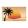 Black Palm Tree Retro Sunset Beach Sandy Dunes Tropical Dusk - Outdoor Home Decor Gift Doormat - 3