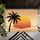 Black Palm Tree Retro Sunset Beach Sandy Dunes Tropical Dusk - Outdoor Home Decor Gift Doormat - 6