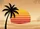 Black Palm Tree Retro Sunset Beach Sandy Dunes Tropical Dusk - Outdoor Home Decor Gift Doormat - 7