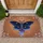 Mystical Moth Moon Cosmic Mandala Floral Vines - Rustic Celestial Home Decor Gift Doormat - 1