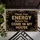 Check Your Energy Message Rustic Scrollwork Leaf - Lifestyle Home Decor Doormat - 6