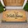 Welcome Bunny Paw Prints Black White Stripe - Everyday Home Entry Decor Gift Doormat - 1