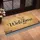 Welcome Bunny Paw Prints Black White Stripe - Everyday Home Entry Decor Gift Doormat - 4
